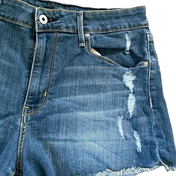 Signature Levi Strauss Shorts Size 12/31 Womens High Rise Bootie Denim Jeans - Picture 2 of 11
